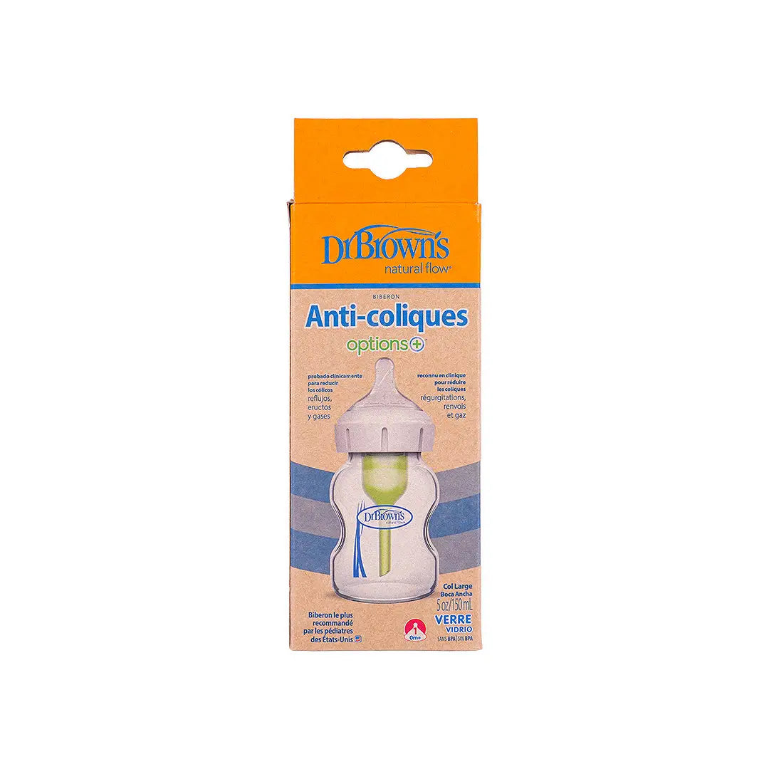 Dr Browns Anti-Colic Wild-Neck Glass Bottle(0m+) 150mL-7082