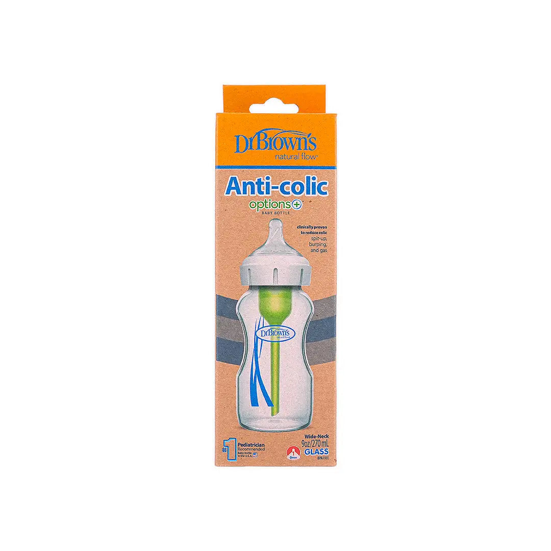 Dr Browns Anti-Colic Wild-Neck Glass Bottle(0m+) 270mL-7105