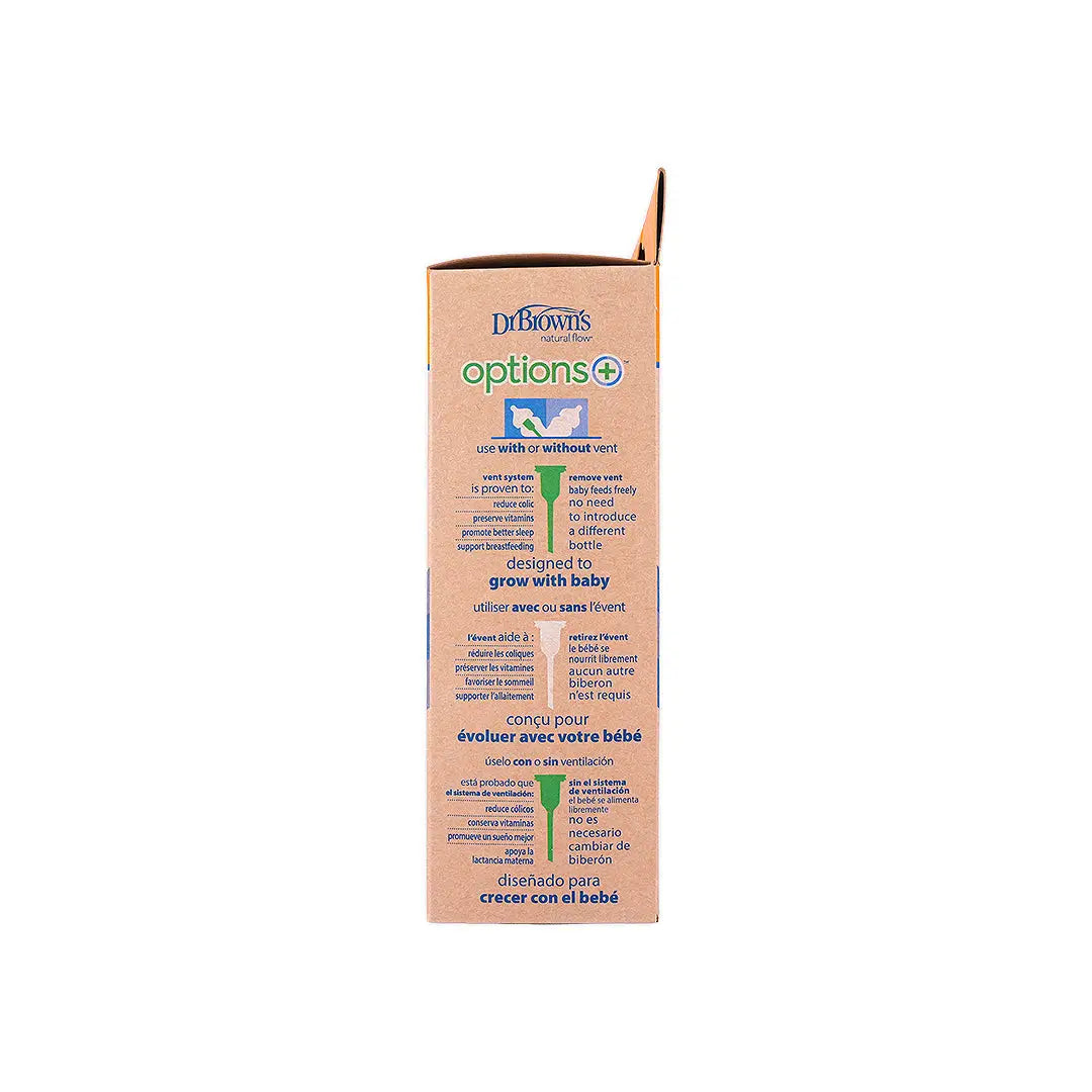 Dr Browns Anti-Colic Wild-Neck Glass Bottle(0m+)2x270mL-7112