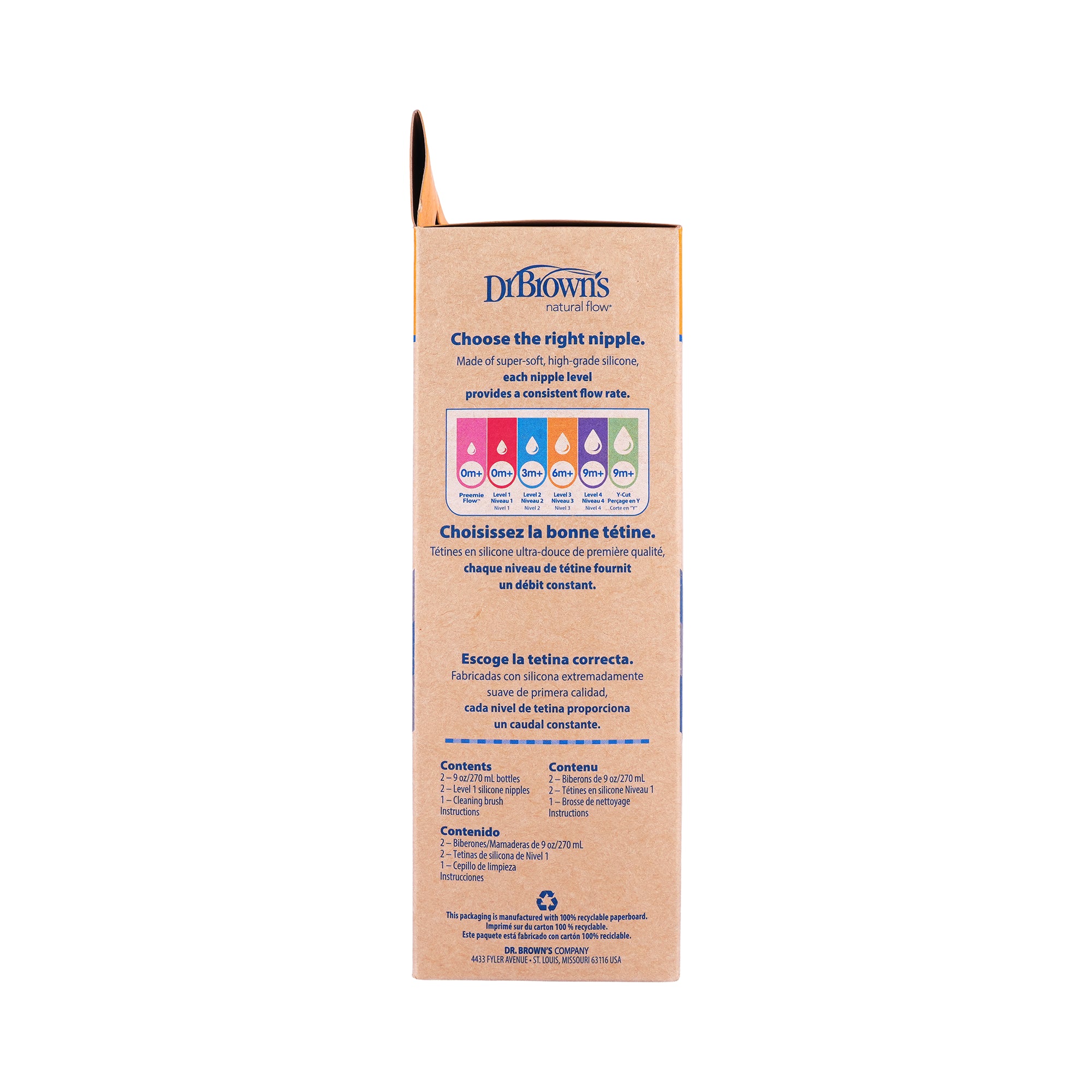 58933-Dr Browns Anti-Colic Wild-Neck Glass Bottle(0m+)2x270mL-7112 +6