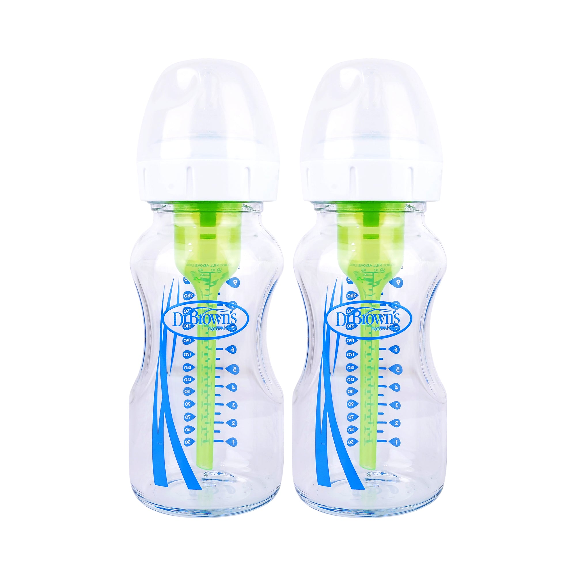58933-Dr Browns Anti-Colic Wild-Neck Glass Bottle(0m+)2x270mL-7112 +2