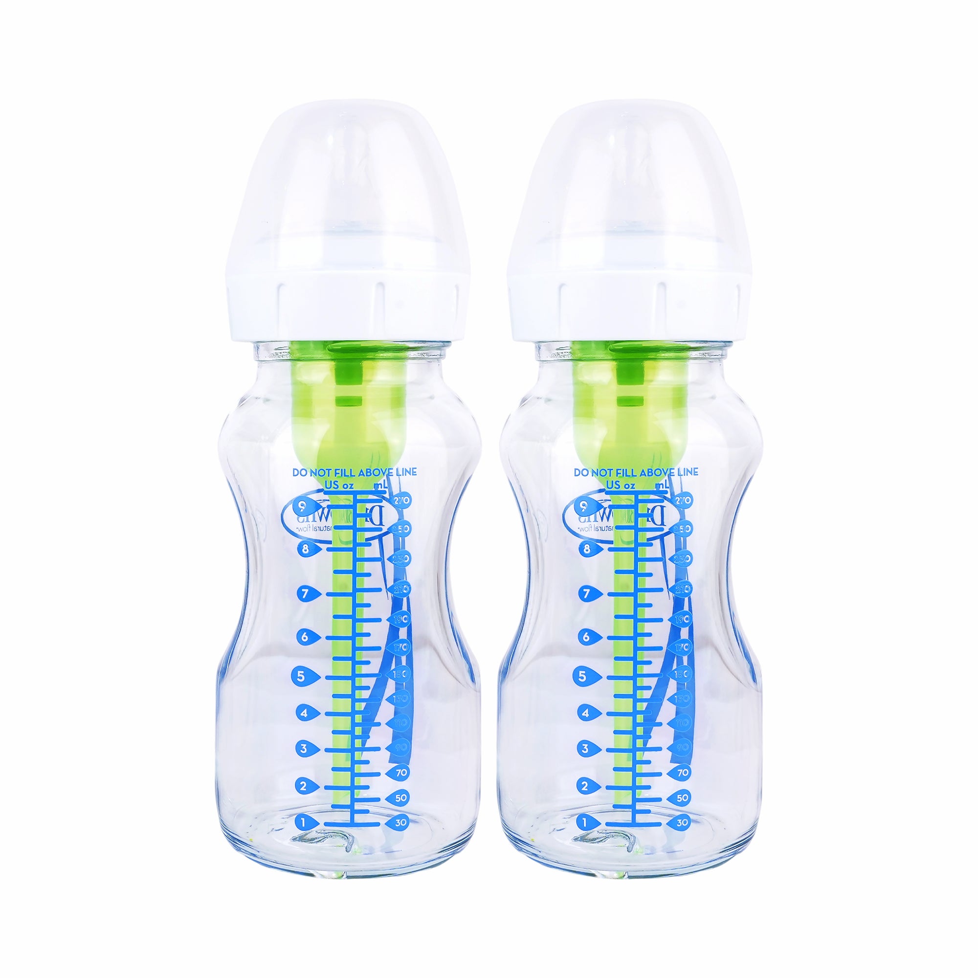 58933-Dr Browns Anti-Colic Wild-Neck Glass Bottle(0m+)2x270mL-7112 +3