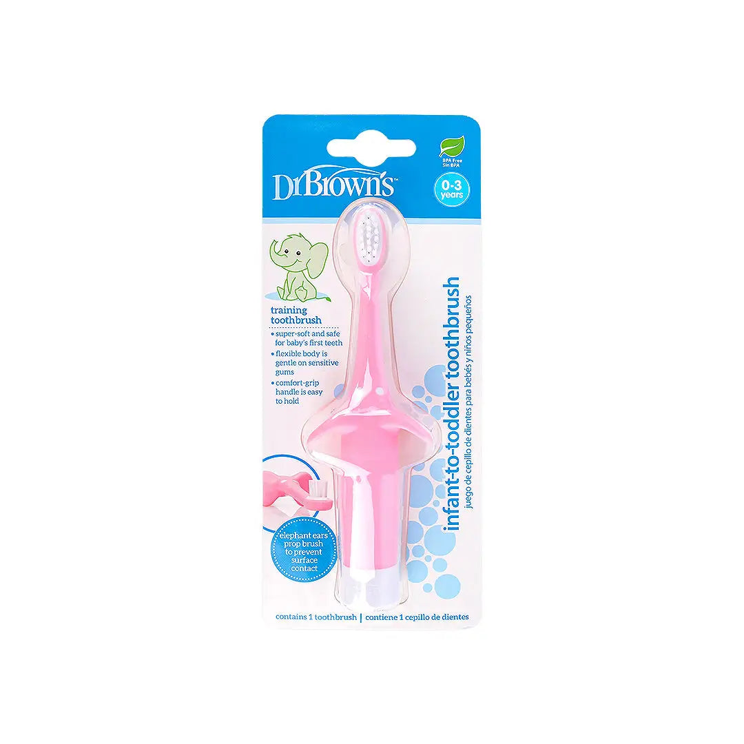 Dr Browns Infant-To-Toddler Elephant Toothbrush 0-3Year-Pink
