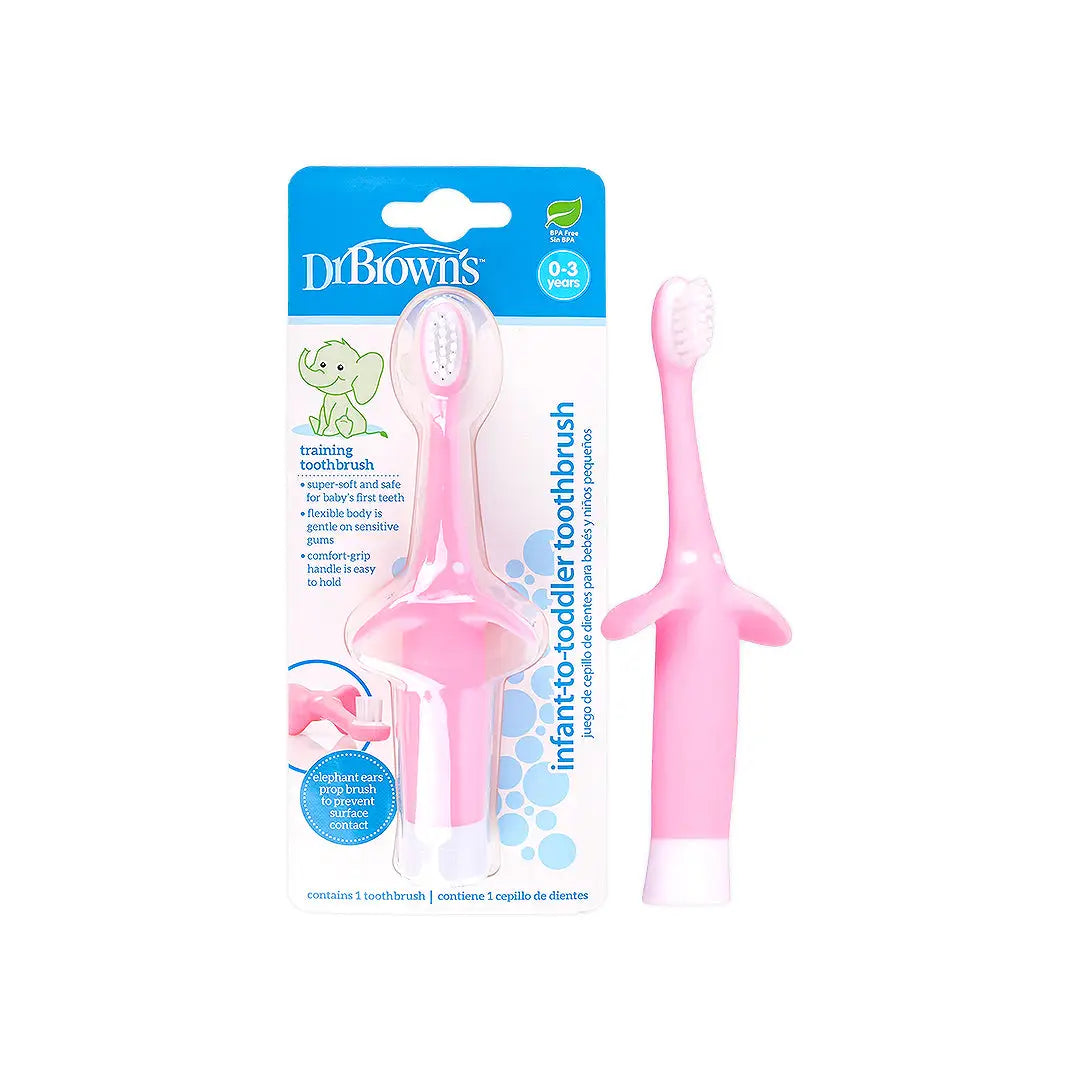 Dr Browns Infant-To-Toddler Elephant Toothbrush 0-3Year-Pink