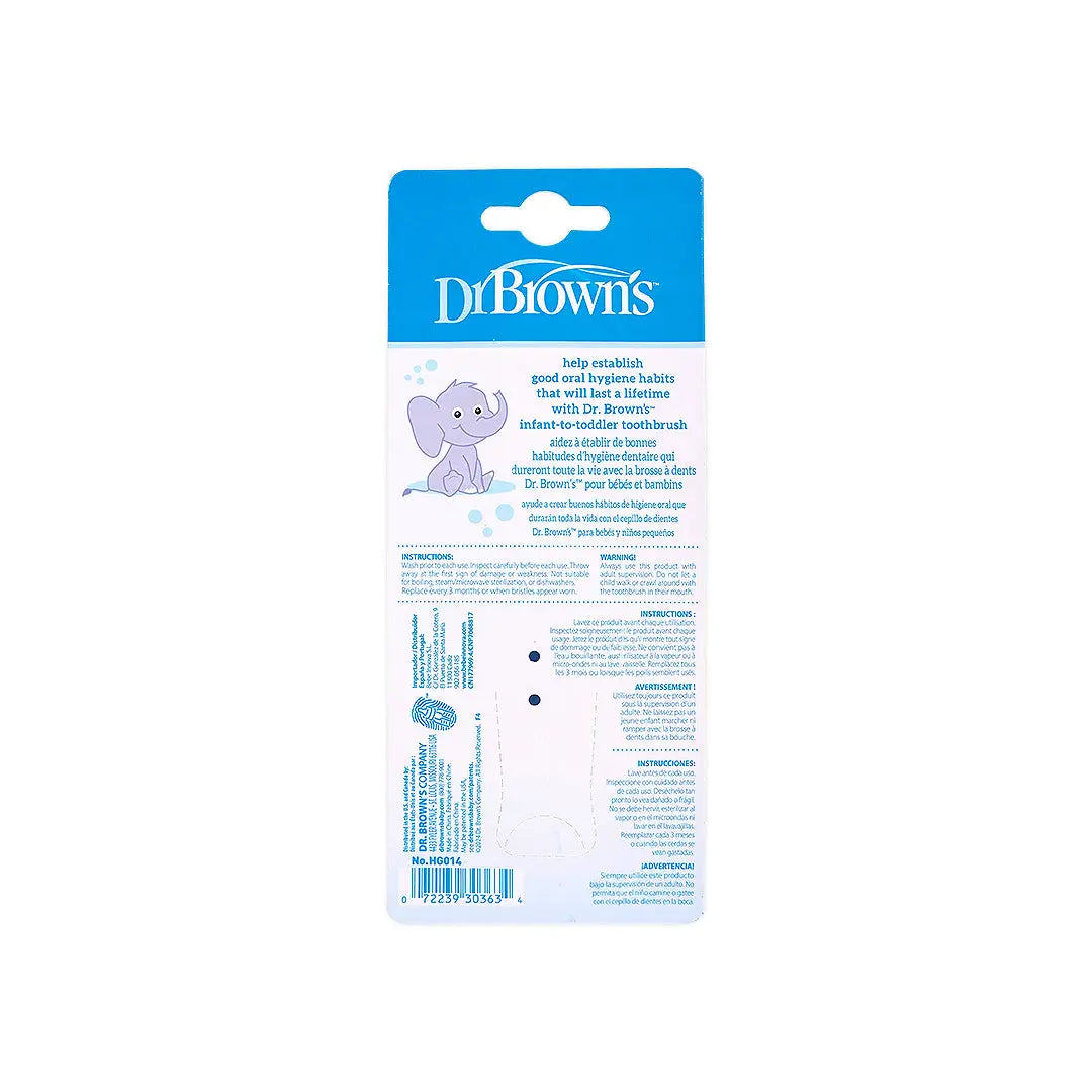 Dr Browns Infant-To-Toddler Elephant Toothbrush 0-3Year-Blue