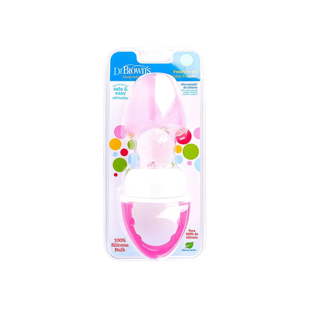 58936-Dr Browns Fresh Firsts Silicone Feeder 4m+ - Pink +2