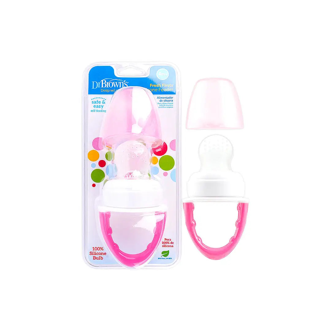 58936-Dr Browns Fresh Firsts Silicone Feeder 4m+ - Pink