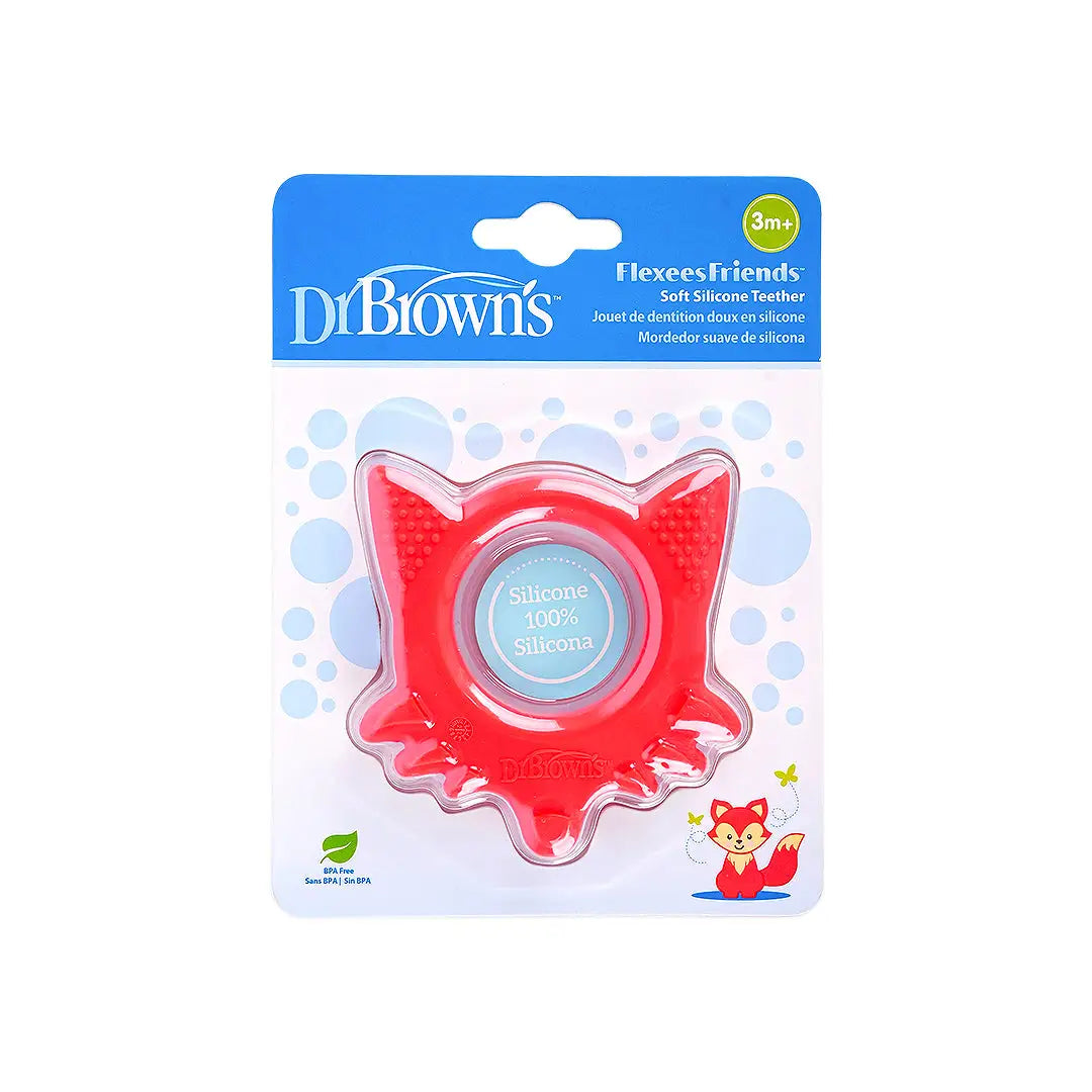 58939-Dr Browns Flexes Friends Soft Silicone Fox Teether 3m+ - Red +2