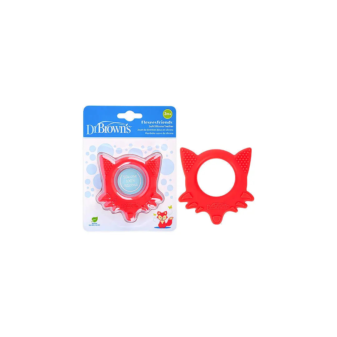 58939-Dr Browns Flexes Friends Soft Silicone Fox Teether 3m+ - Red