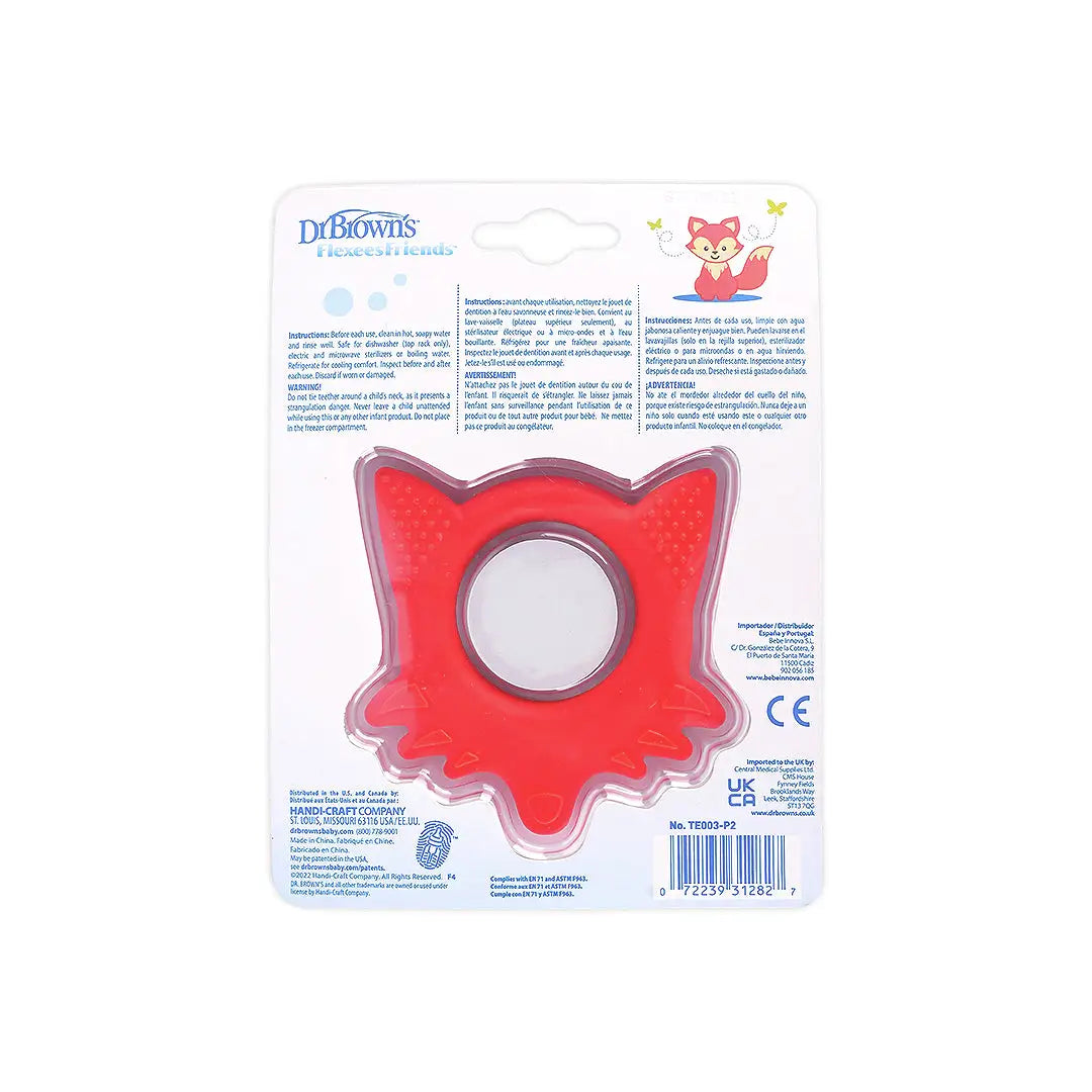 58939-Dr Browns Flexes Friends Soft Silicone Fox Teether 3m+ - Red +3