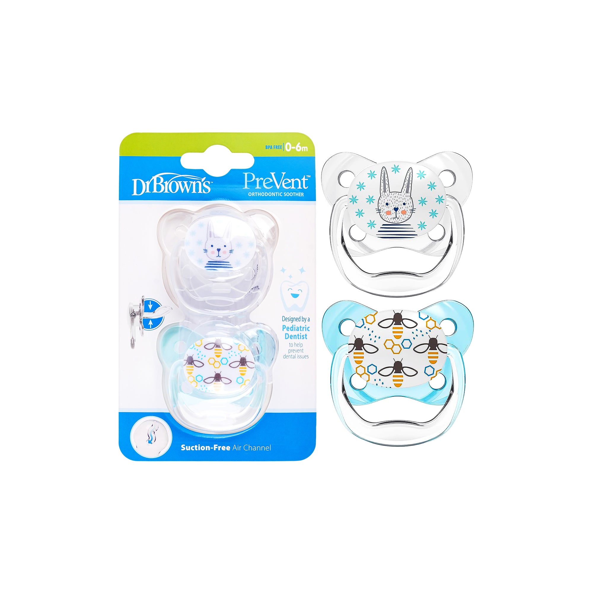 58941-Dr Browns PreVent Butterfly Shield Soother (0-6m) Blue-1807