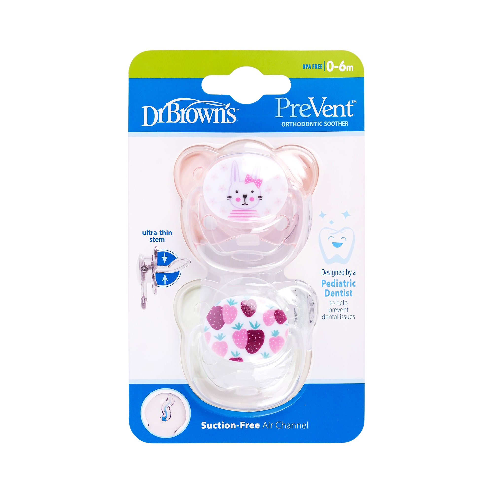 58942-Dr Browns PreVent Butterfly Shield Soother (0-6m) Pink-1753 +2