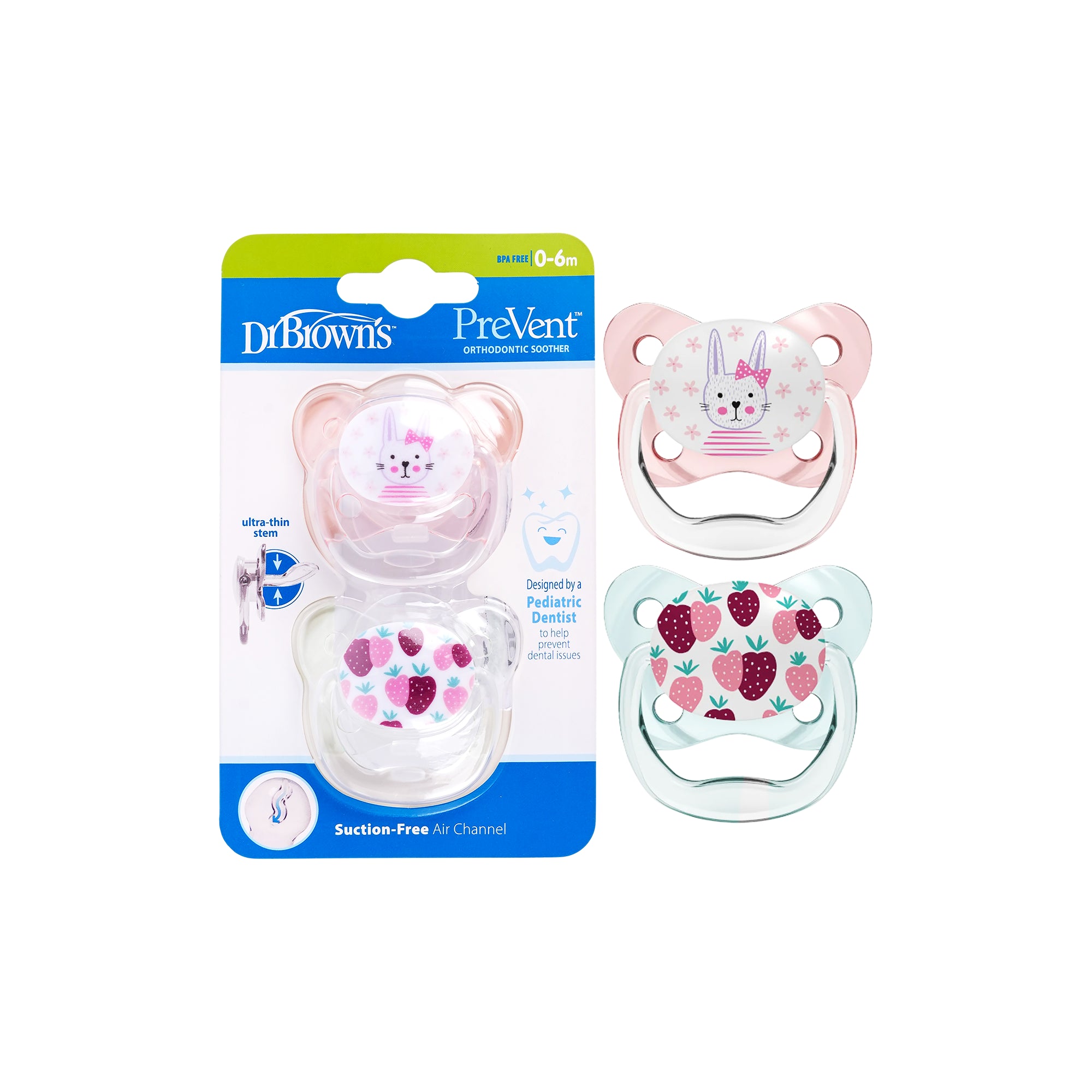 58942-Dr Browns PreVent Butterfly Shield Soother (0-6m) Pink-1753