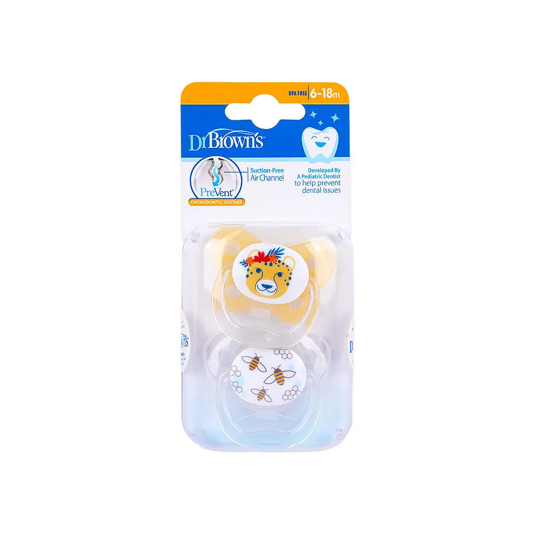 Dr Browns PreVent Butterfly Shield Soother(6-18m)Yellow-1869