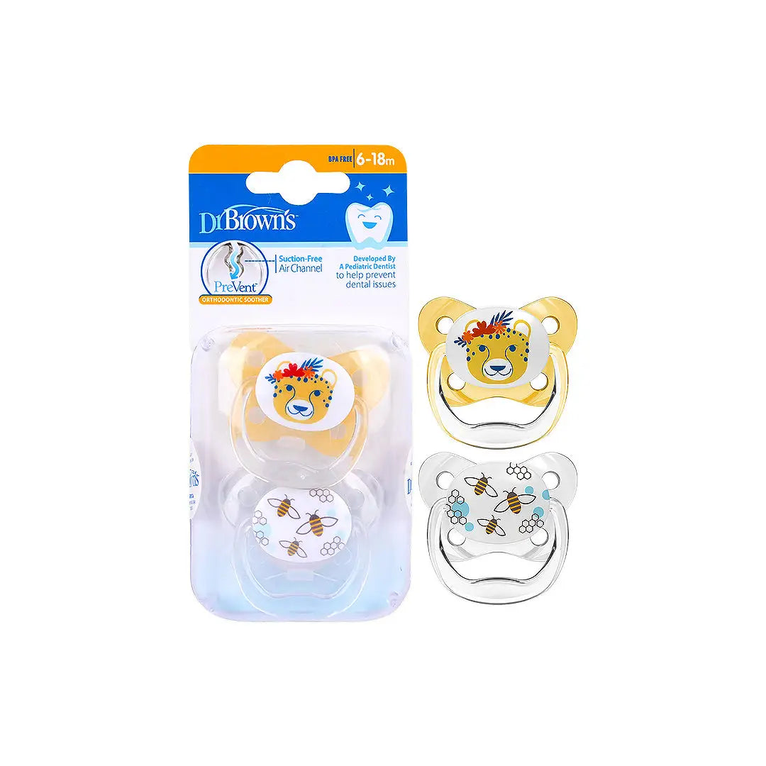 Dr Browns PreVent Butterfly Shield Soother(6-18m)Yellow-1869