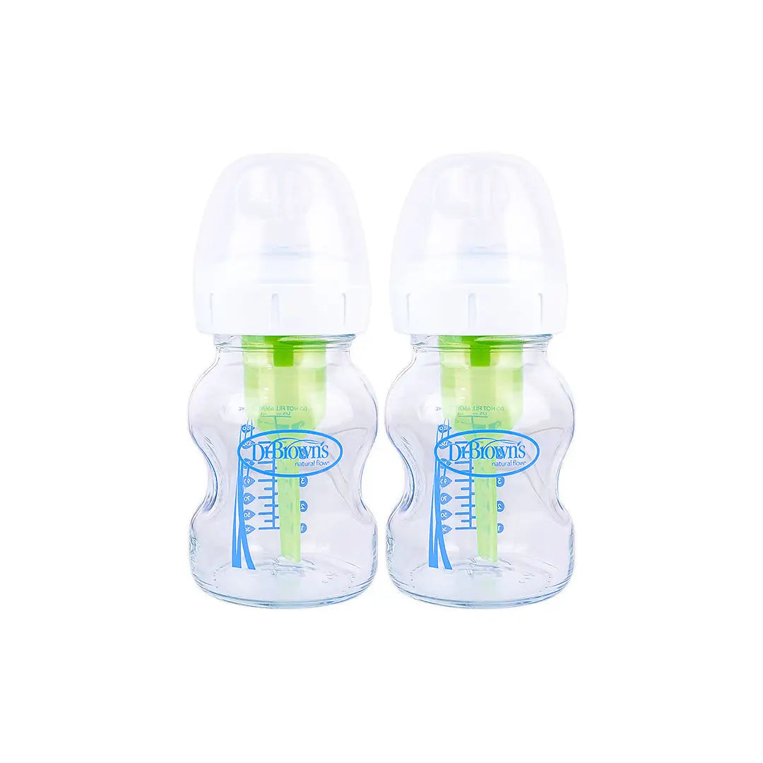 Dr Browns Anti-Colic Wild-Neck Glass Bottle(0m+)2x150mL-1709