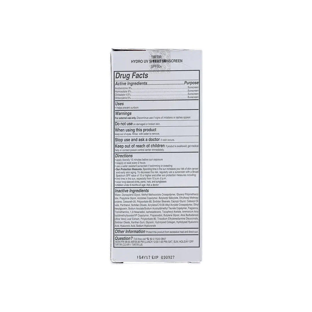 59024-Tirtir Hydro UV Shield Sunscreen SPF50+ 50mL +7