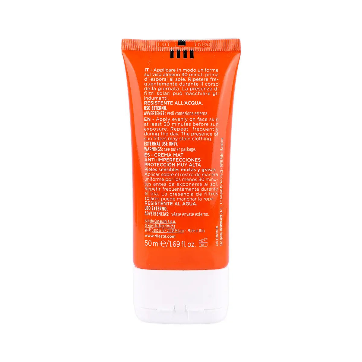 Rilastil Sun Sys WTR Touch Anti-Blemish Mat Crm Spf 50+ 50ml