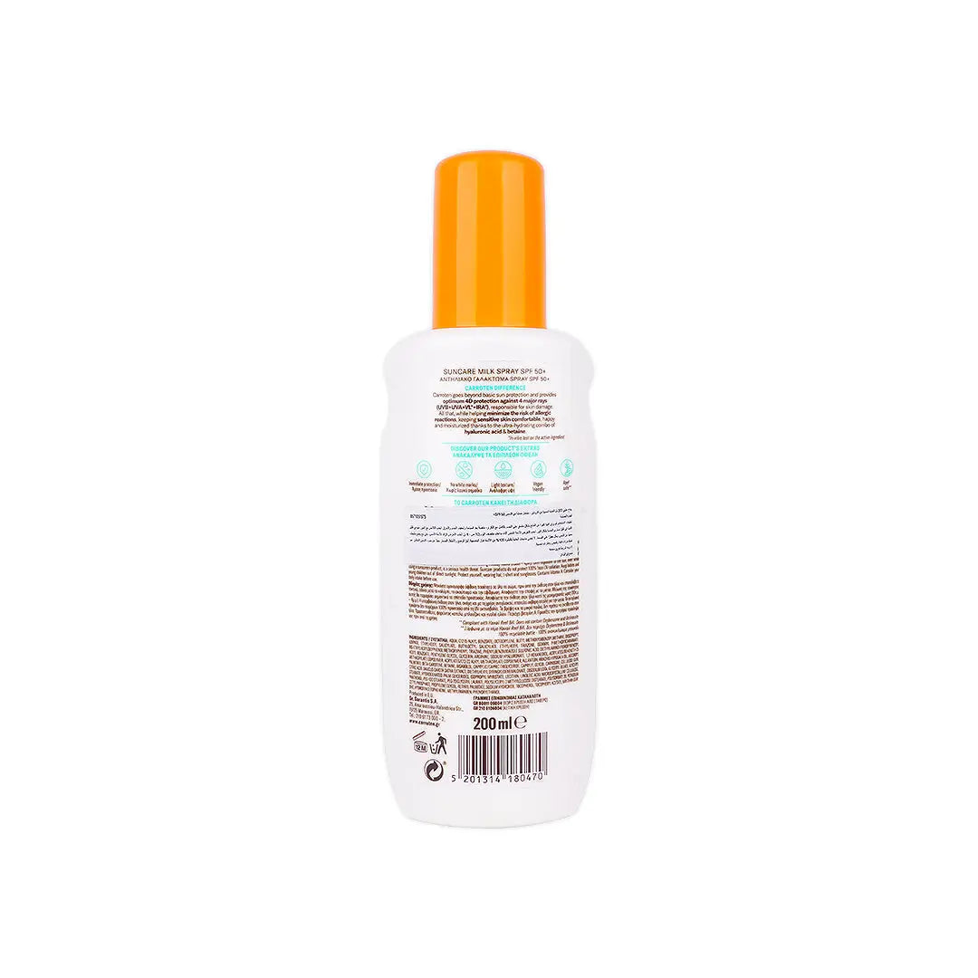 Carroten Sensitive Suncare Milk Spray SPF50+ 200mL