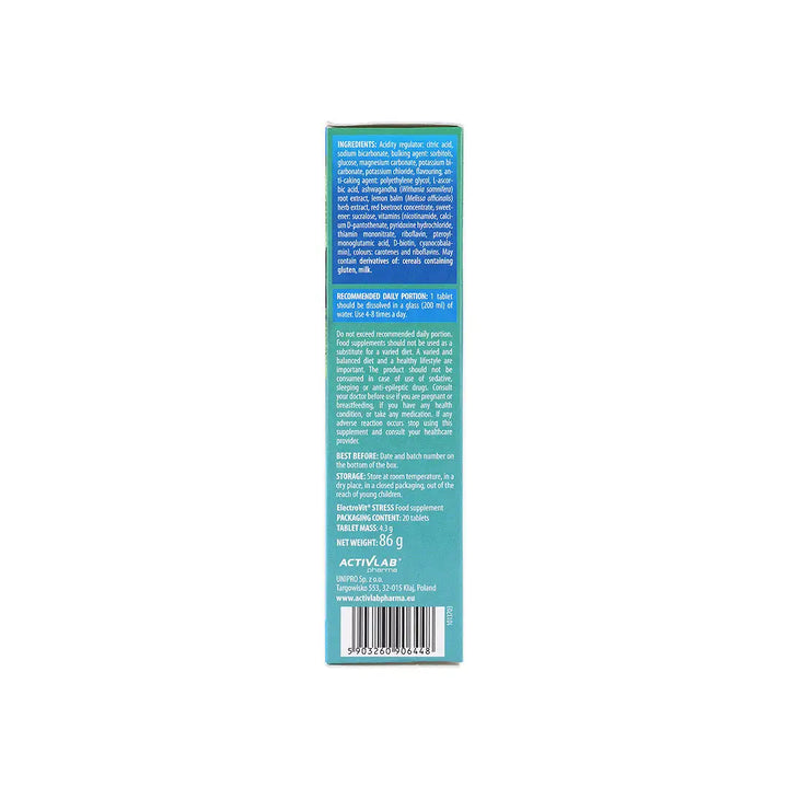 59163Activlab Electrovit Stress Orange Effervescent Tablets 86g +8
