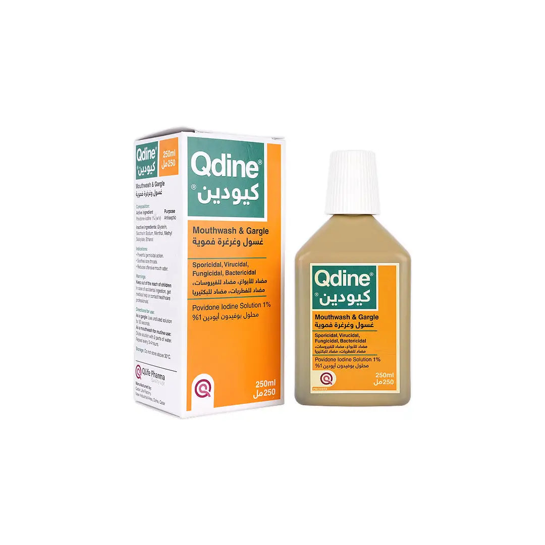 Qdine Povidone Iodine Mouthwash 250mL