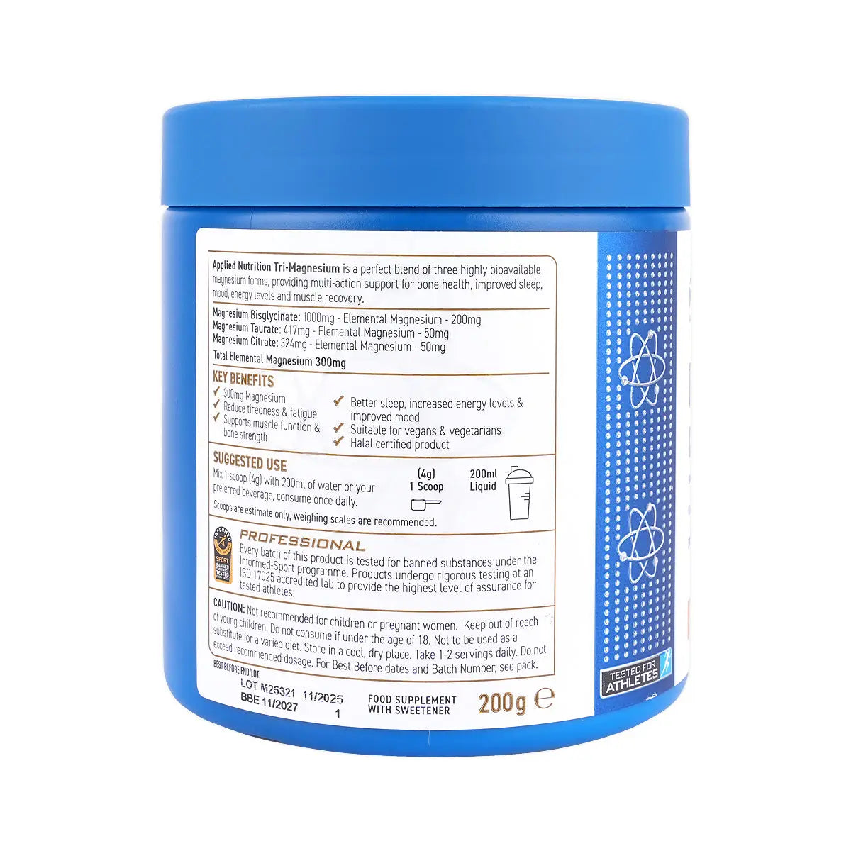 2-Applied Nutrition Tri-Magnesium Tropical Vibes Powder 200g +1