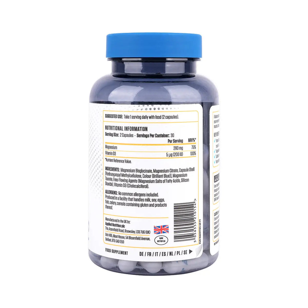 59292-Applied Nutrition Magnesium &amp; Vitamin D3 60 Capsules +2