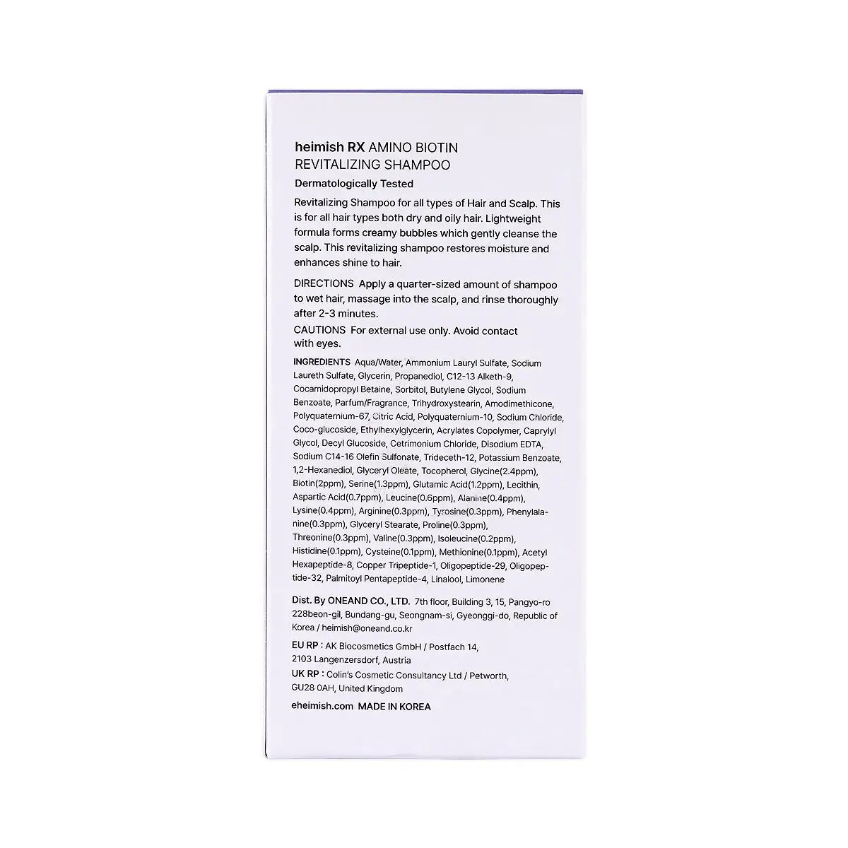 Heimish RX Amino Biotin Revitalizing Shampoo 400ml