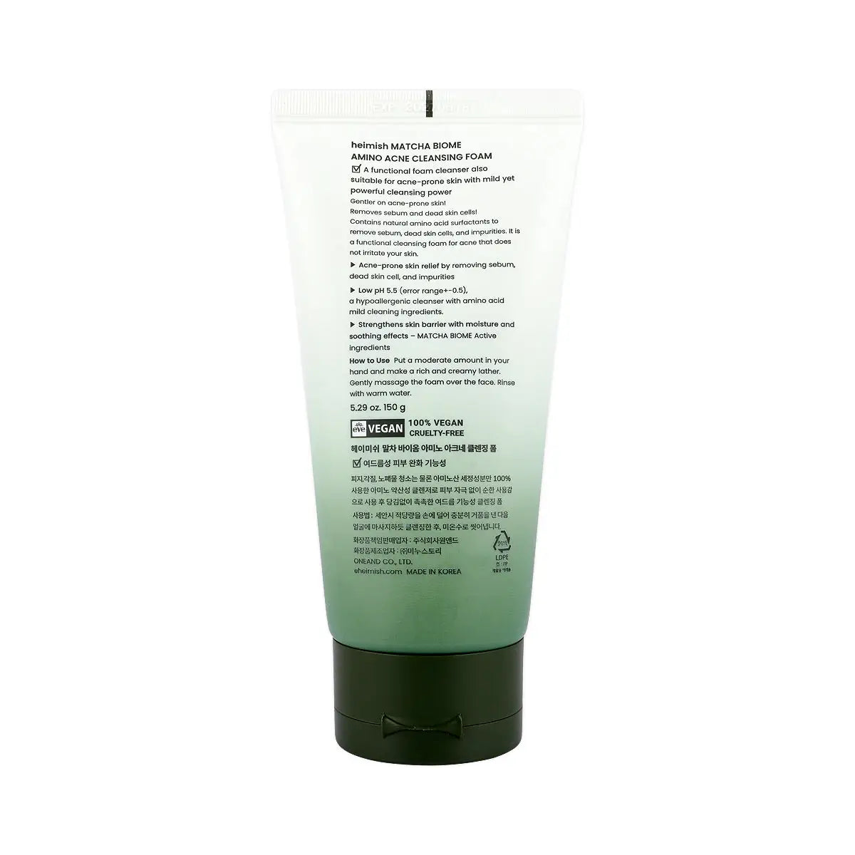 Heimish Matcha Biome Amino Acne Cleansing Foam 150g