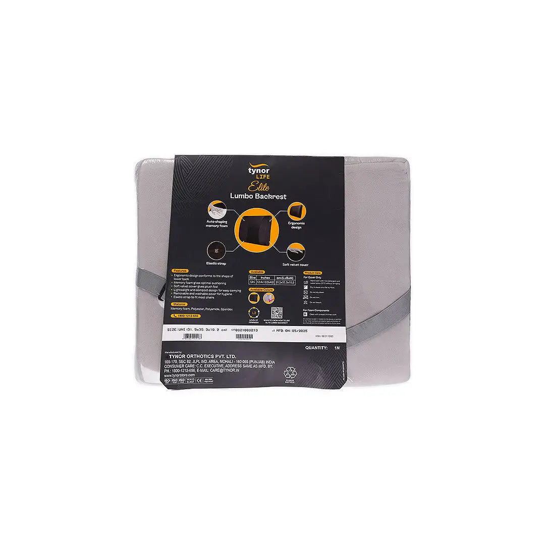 Tynor Elite Lumbo Back Rest Grey-901