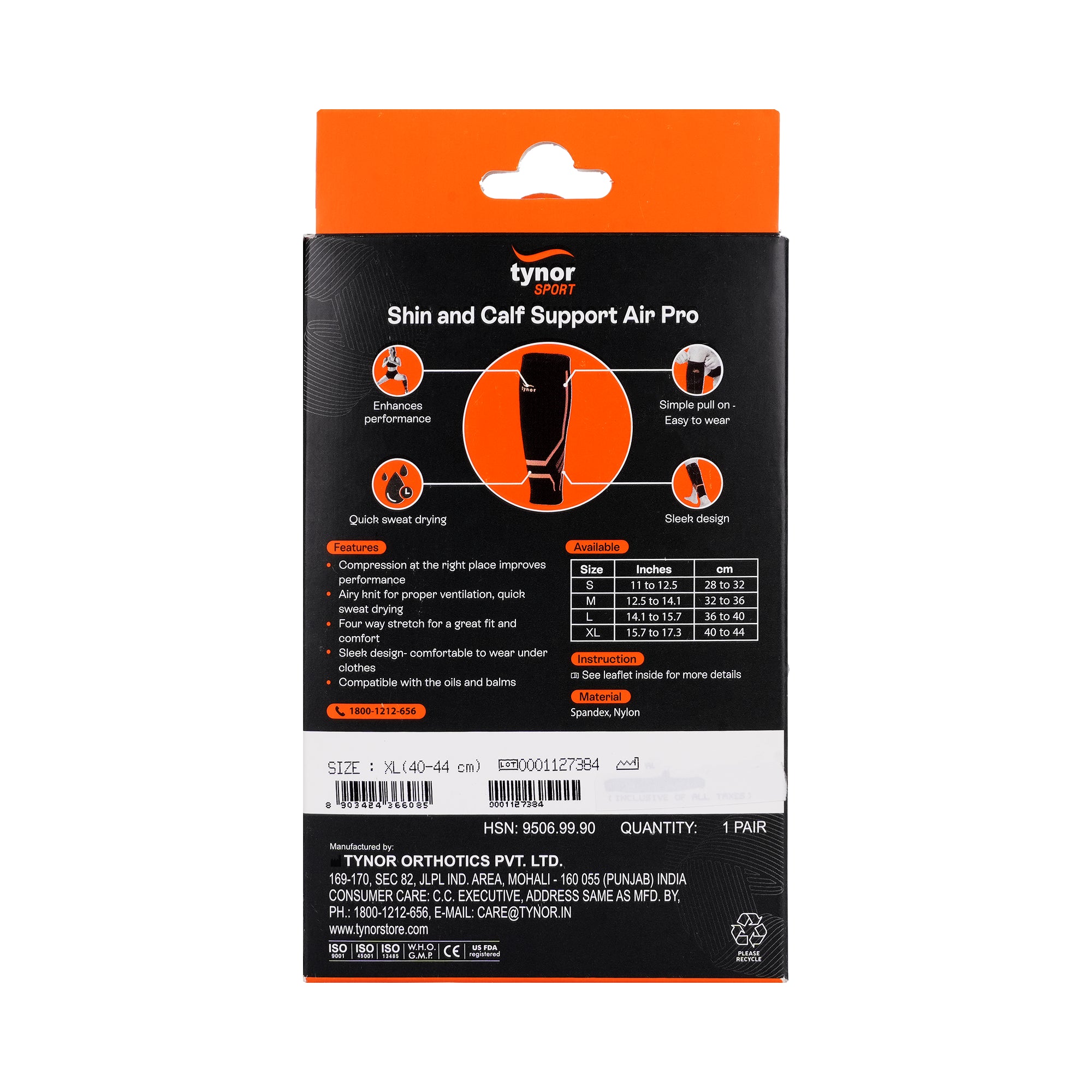 59351-Tynor Sport Shin And Calf Support-702 XL +1