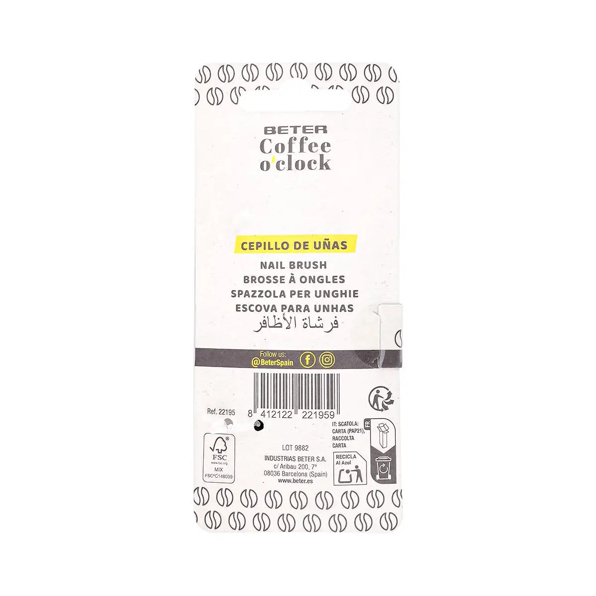 2-Beter Coffee O'Clock Recycled Nail Brush-22195 +1