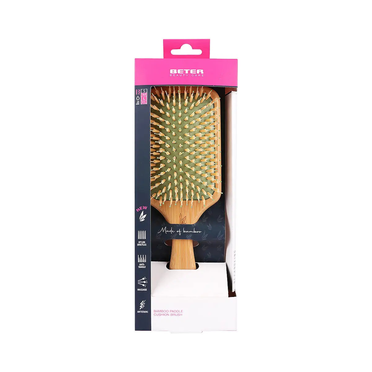 1-Beter Bamboo Paddle Cushion Hair Brush-03117