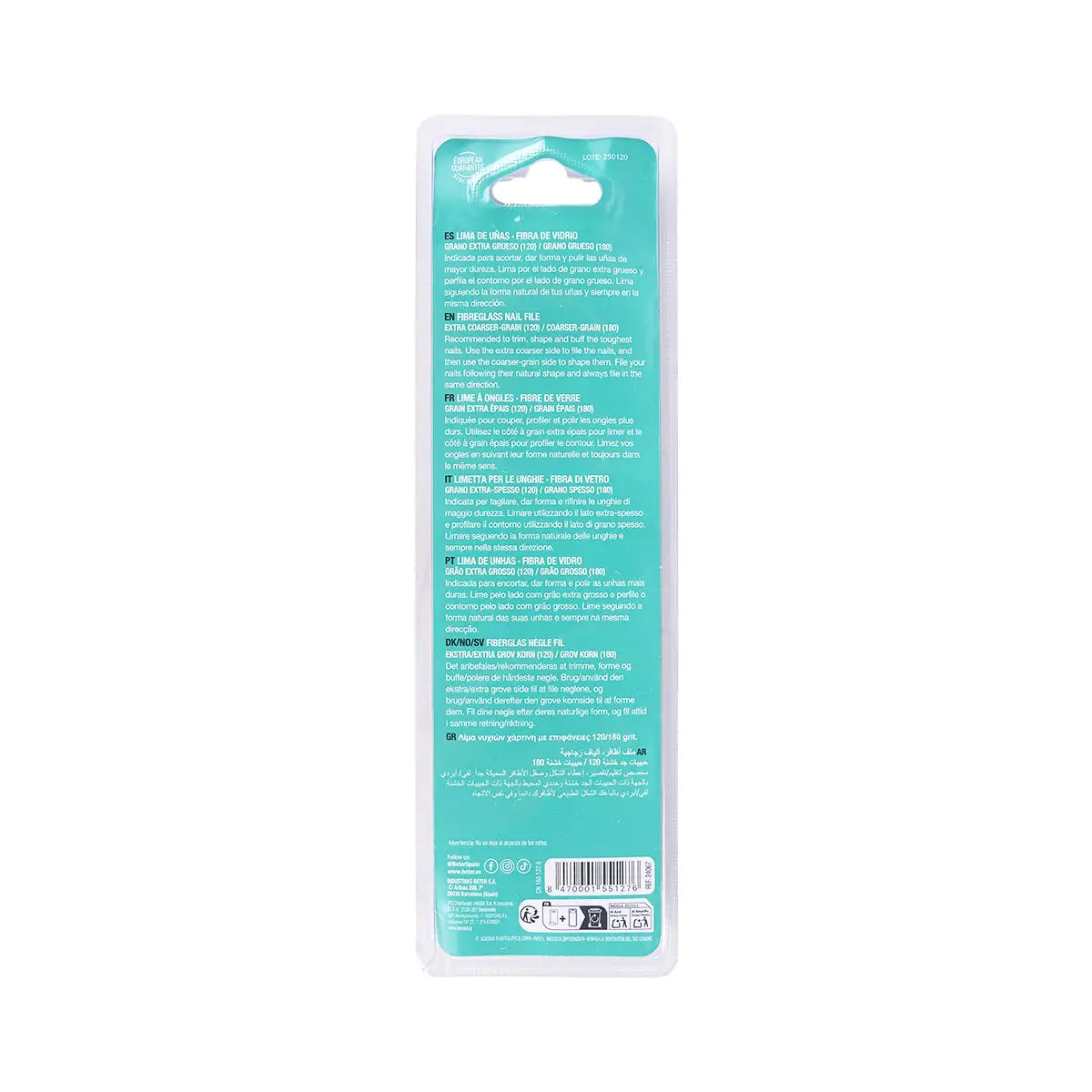 2-Beter Fiberglass Nail File 120/180 Grit-24067 +1