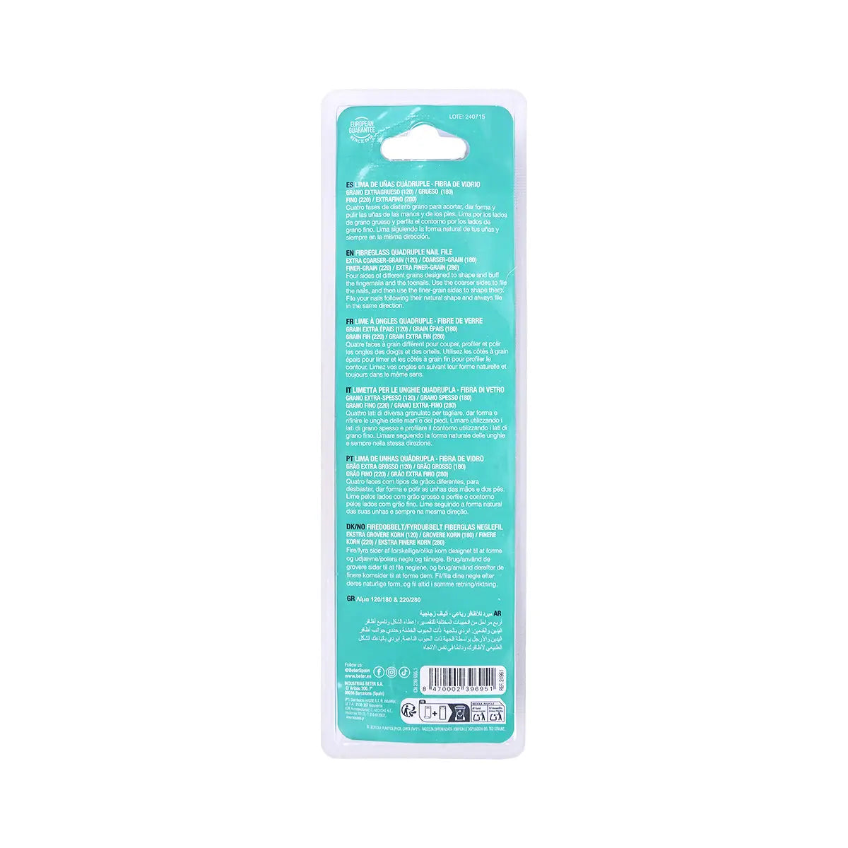 2-Beter Fiberglass Quad Nail File 120/180-220/280 Grit-24961 +1