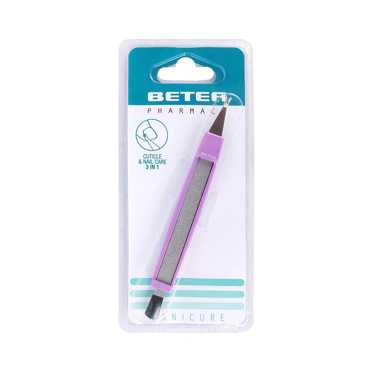 1-Beter 3-in-1 Cuticle Cutter with Pusher & File-24018