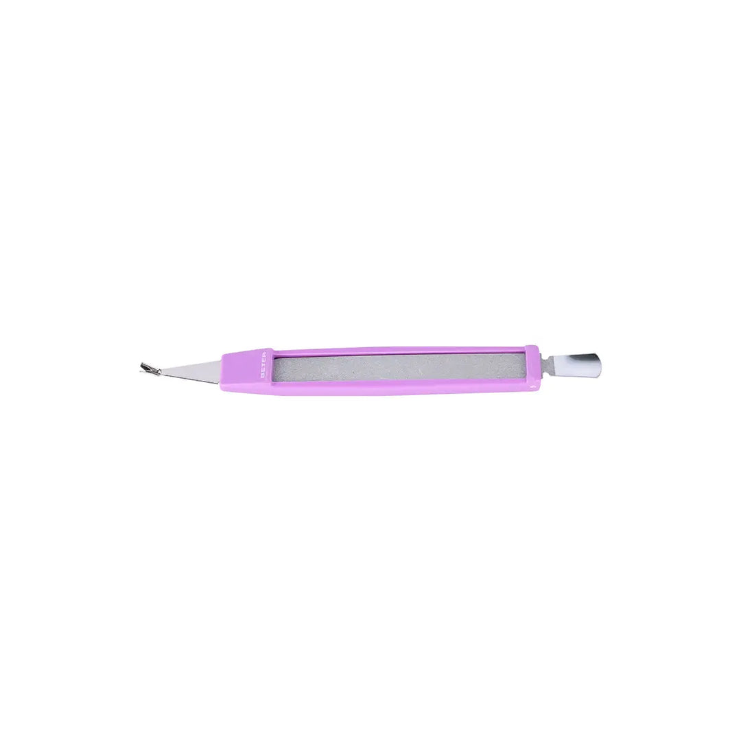 59408-Beter 3-in-1 Cuticle Cutter with Pusher &amp; File-24018 +4