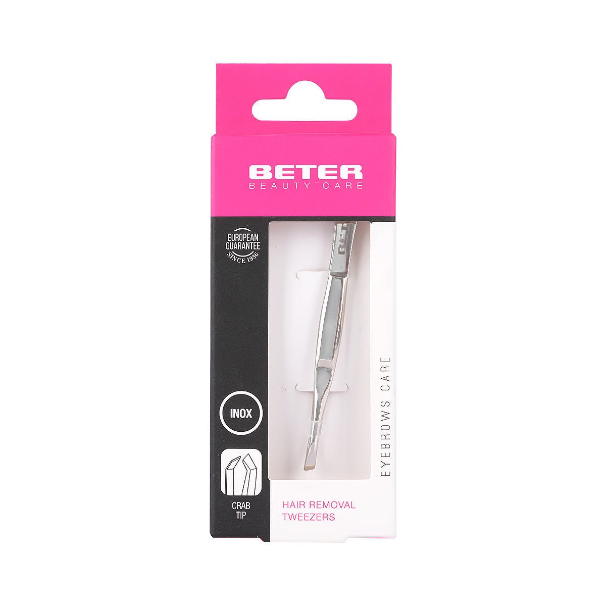 6-Beter Nickel Plated Crab Tip Tweezers-34016 +5