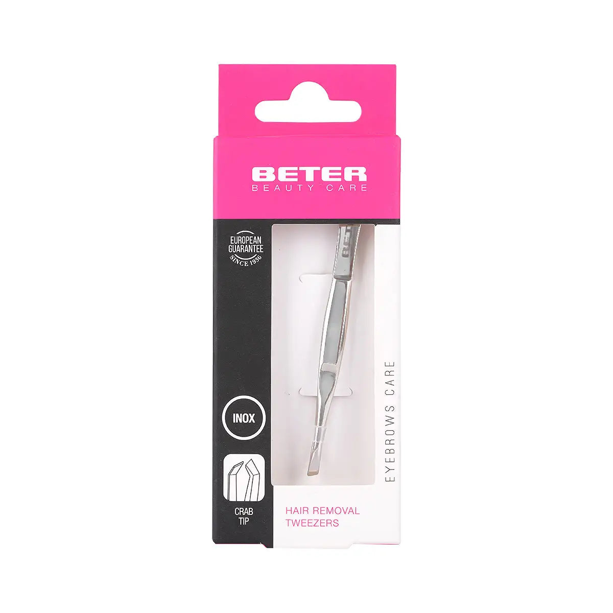 6-Beter Nickel Plated Crab Tip Tweezers-34016 +5