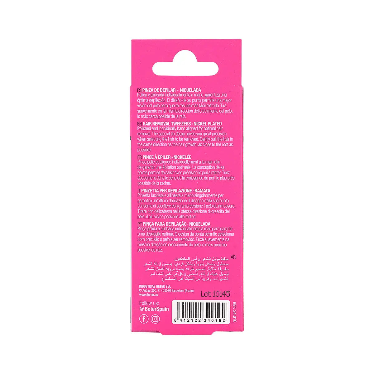 4-Beter Nickel Plated Crab Tip Tweezers-34016 +3