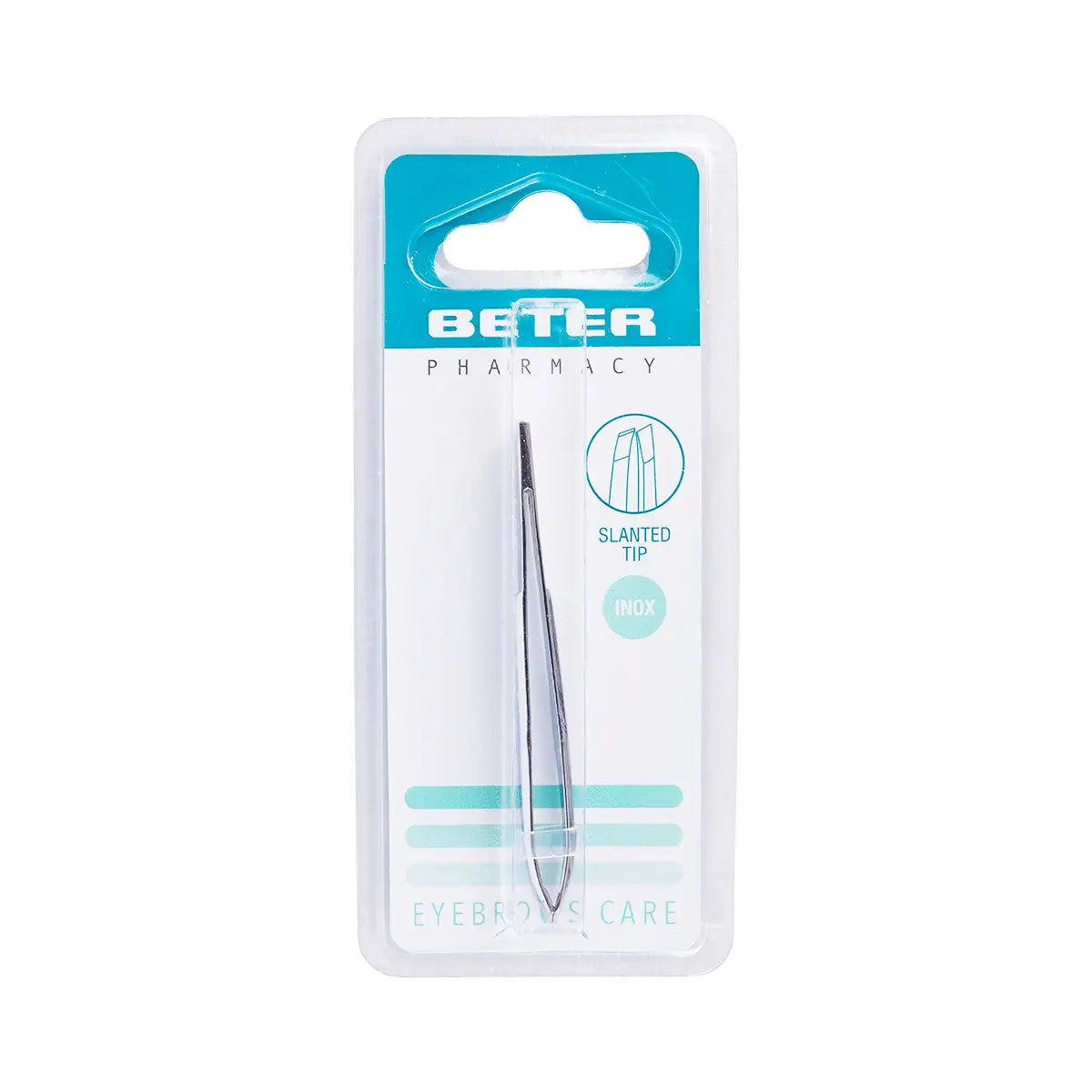 1-Beter Chrome Plated Slanted Tip Tweezers-24017