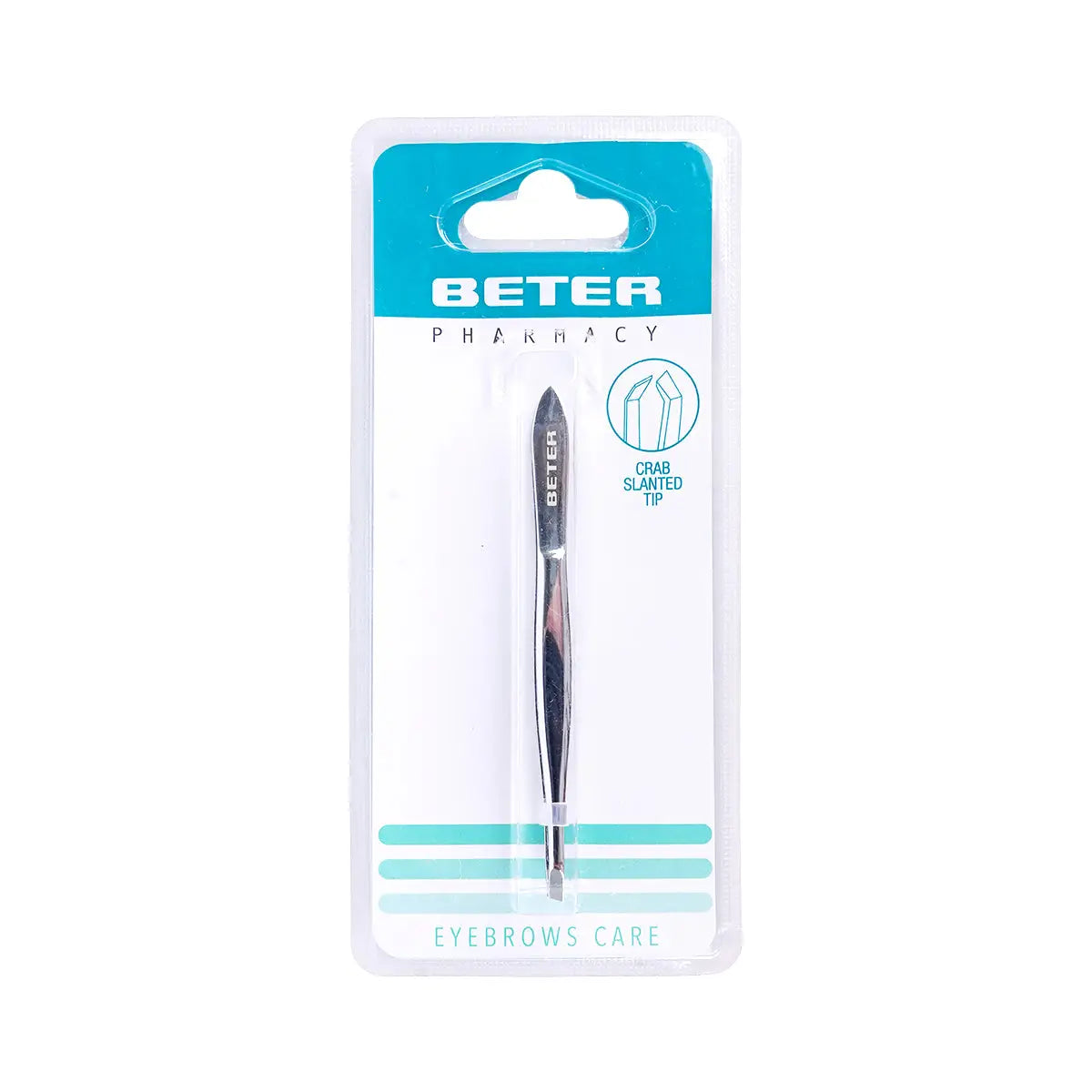 1-Beter Chrome Plated Crab Slanted Tip Tweezers-24076