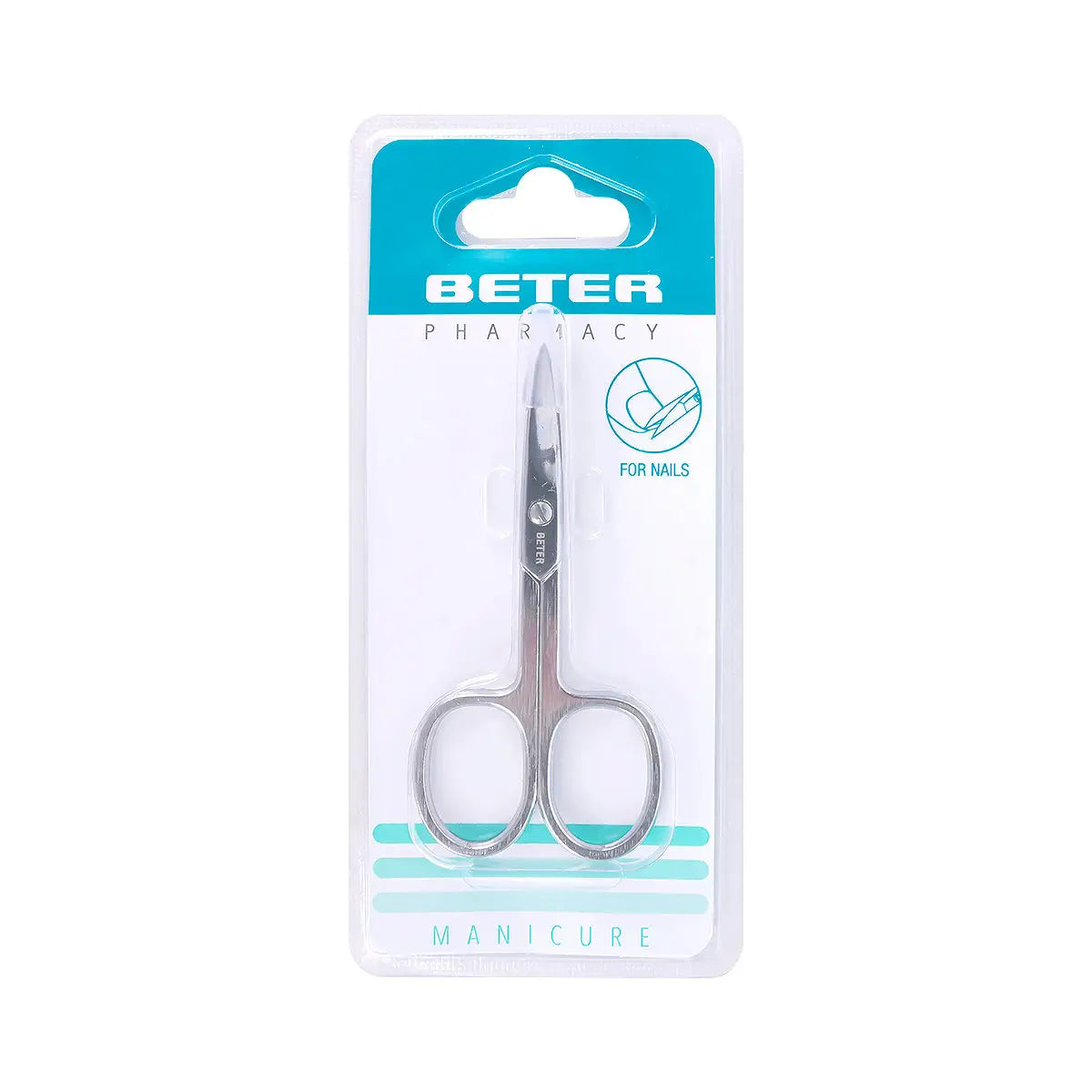 1-Beter Chrome Plated Manicure Scissors Curved Tip-24012