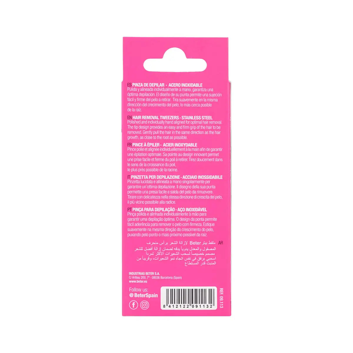 Beter Stainless Steel Hair Removal Tweezers-09113