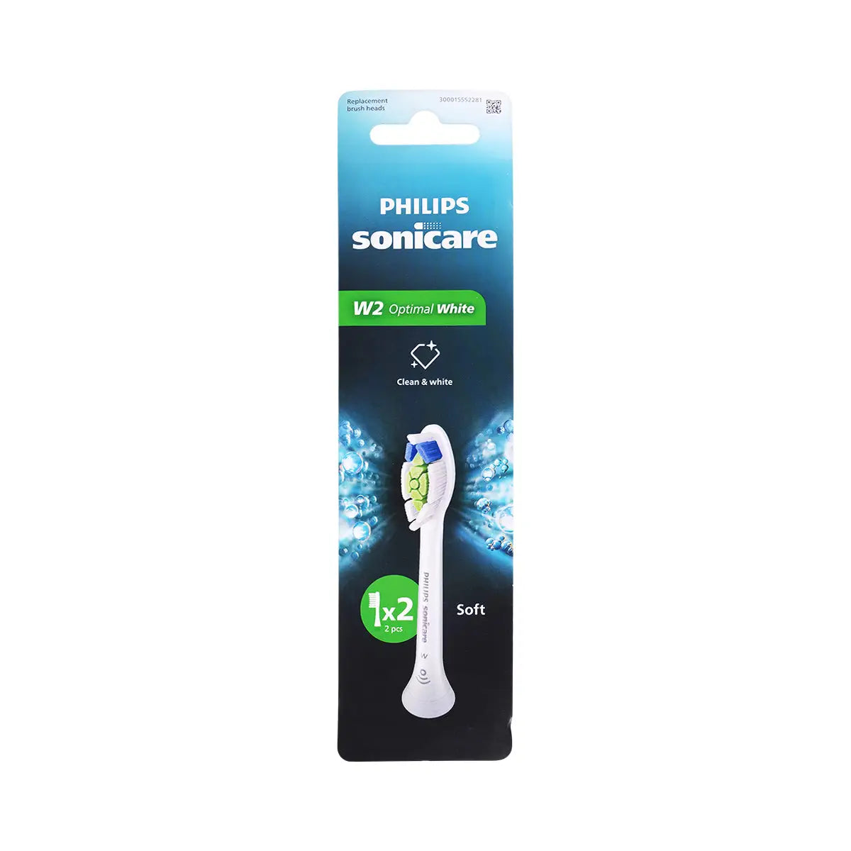 1-Philips Sonicare W2 Optimal White 2 Brush Heads -HX6062/14