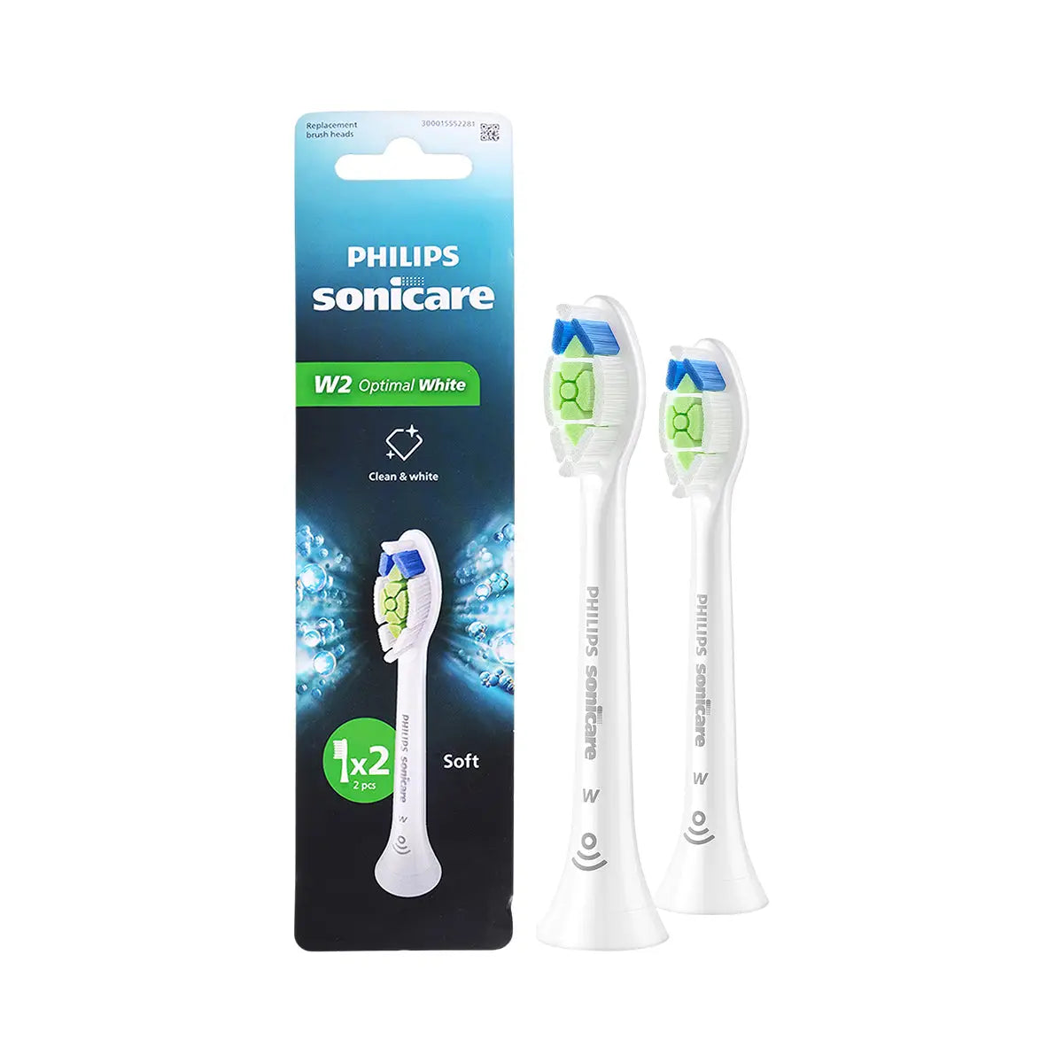 2-Philips Sonicare W2 Optimal White 2 Brush Heads -HX6062/14 +1