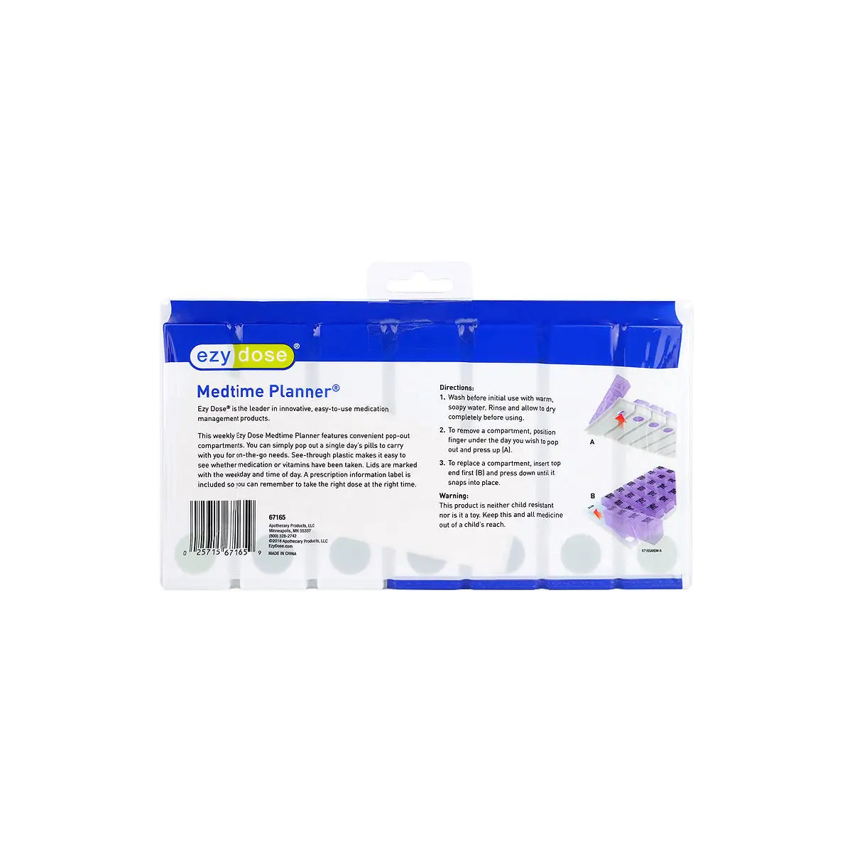 3-Ezy Dose Weekly Pill Medtime Planner 4xDay-67165 +2