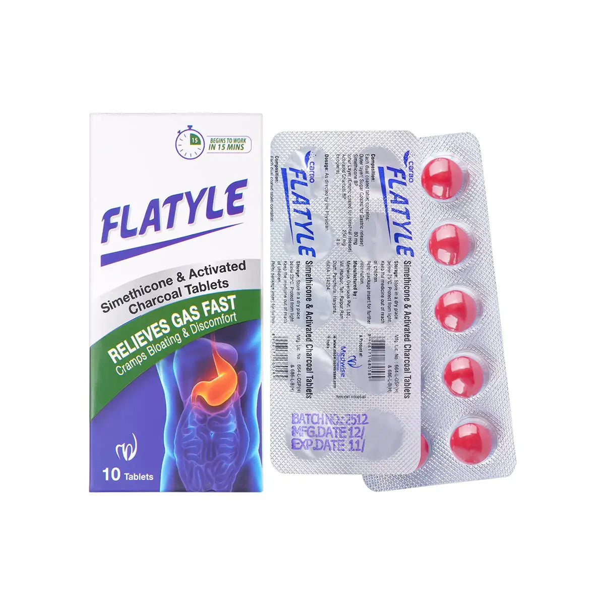 1-Carbo Flatyle 10 Tablets