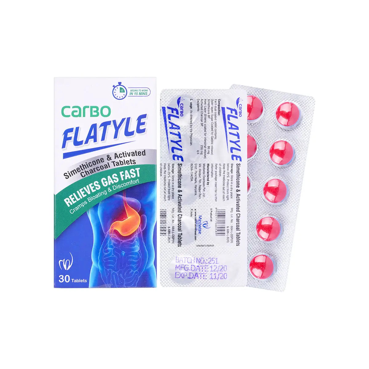 1-Carbo Flatyle 30 Tablets