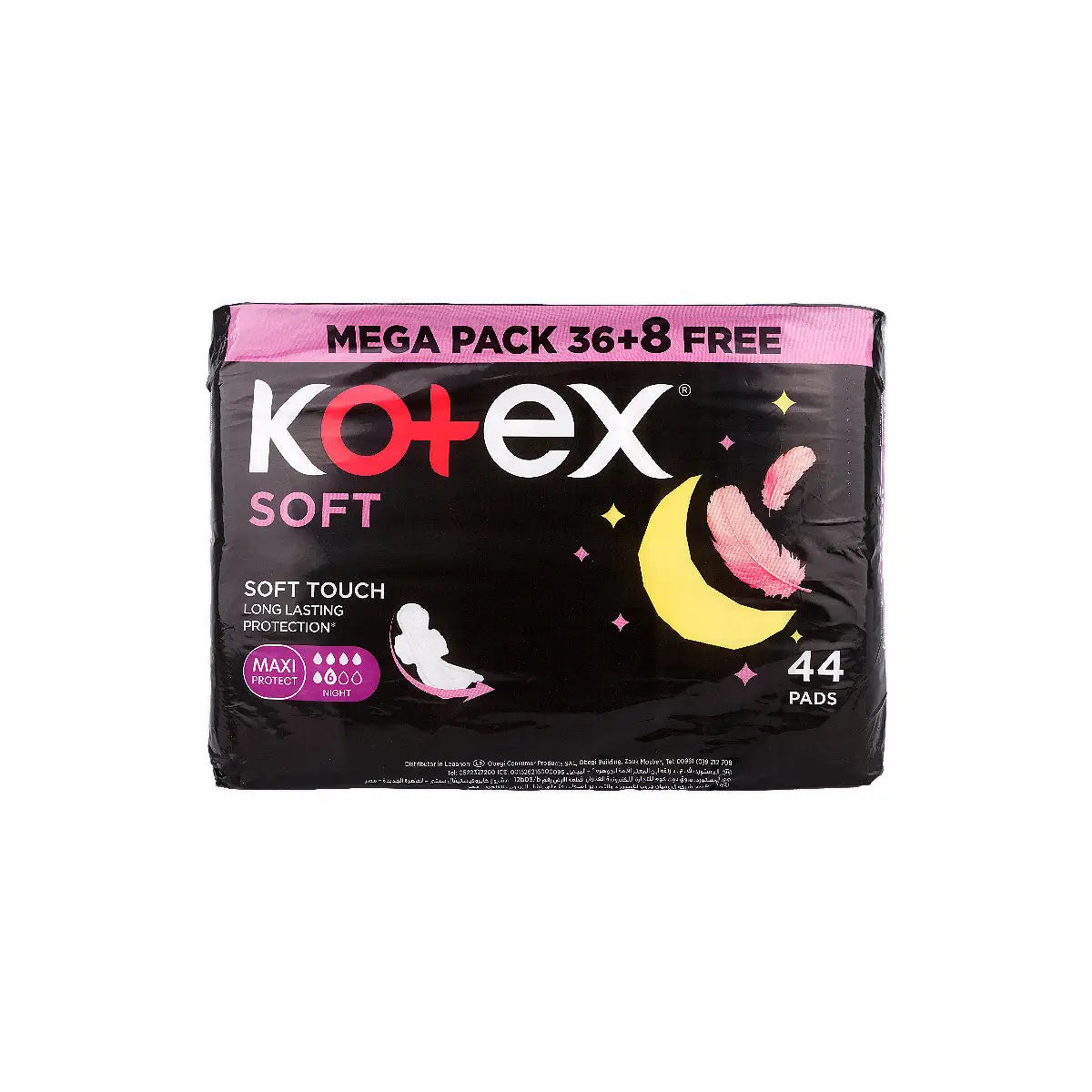 1-Kotex Maxi Protect Soft Touch 44 Pads-Night